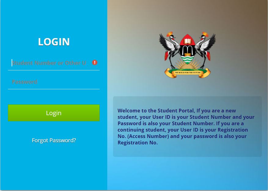 Student portal. Number of students.